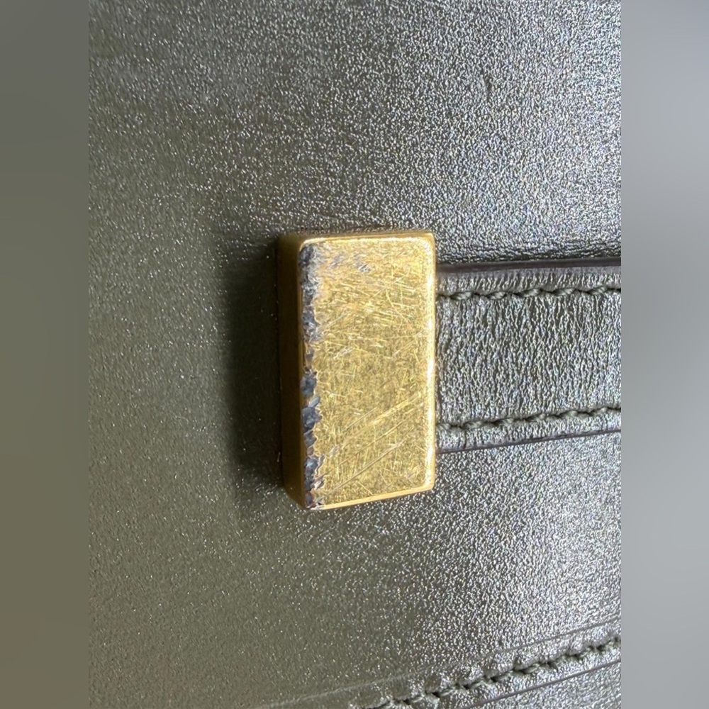 Saint Laurent Manhattan Green Leather Shoulder Bag - Picture 7 of 16